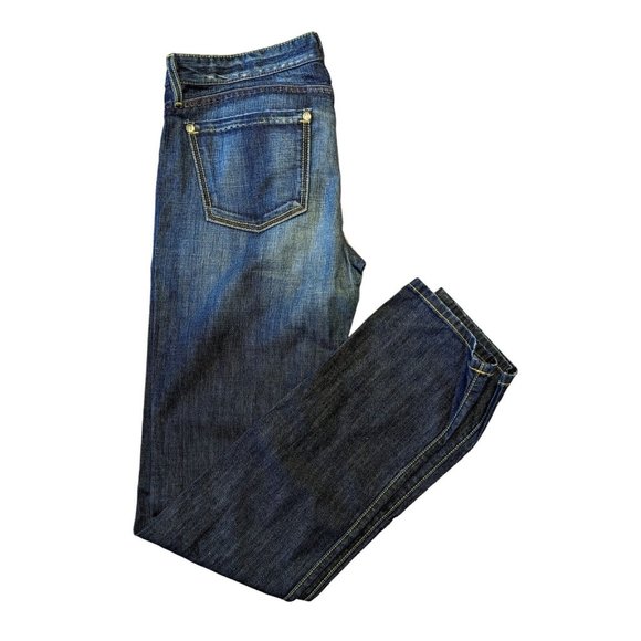 Marciano Women's Dark Blue Mish Mash Medium Wash Straight Leg Jeans Size 31 - Picture 2 of 3